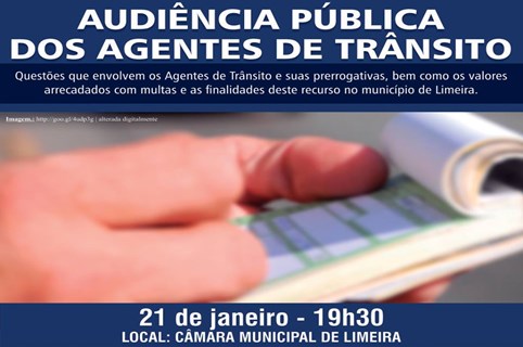 Audiência Pública dos Agentes de Trânsito é nesta quarta