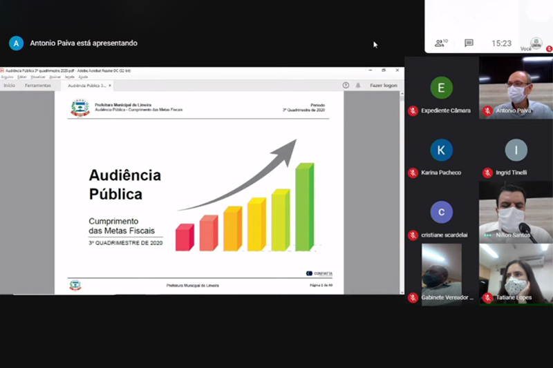 Metas fiscais são apresentadas em audiência na Câmara de Limeira