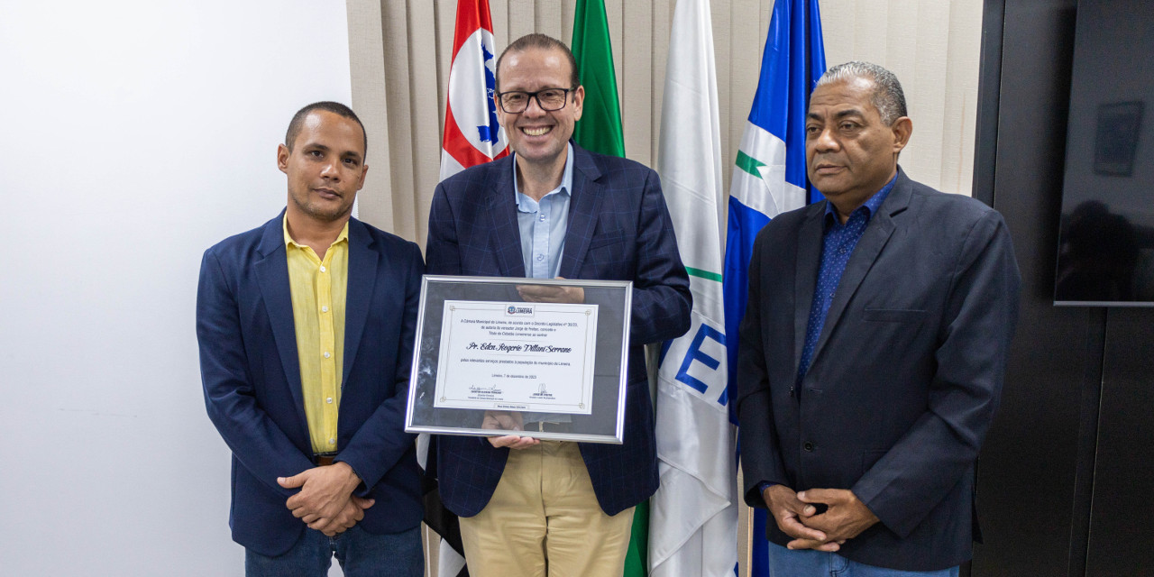 Pastor Eden Rogerio Villani Serrano recebe Título de Cidadão Limeirense