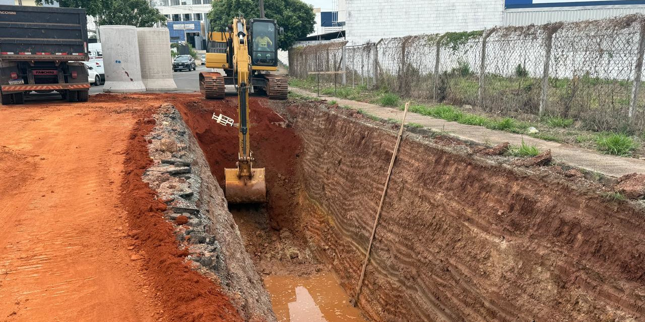 Intervenção para a implantação de galerias de águas pluviais