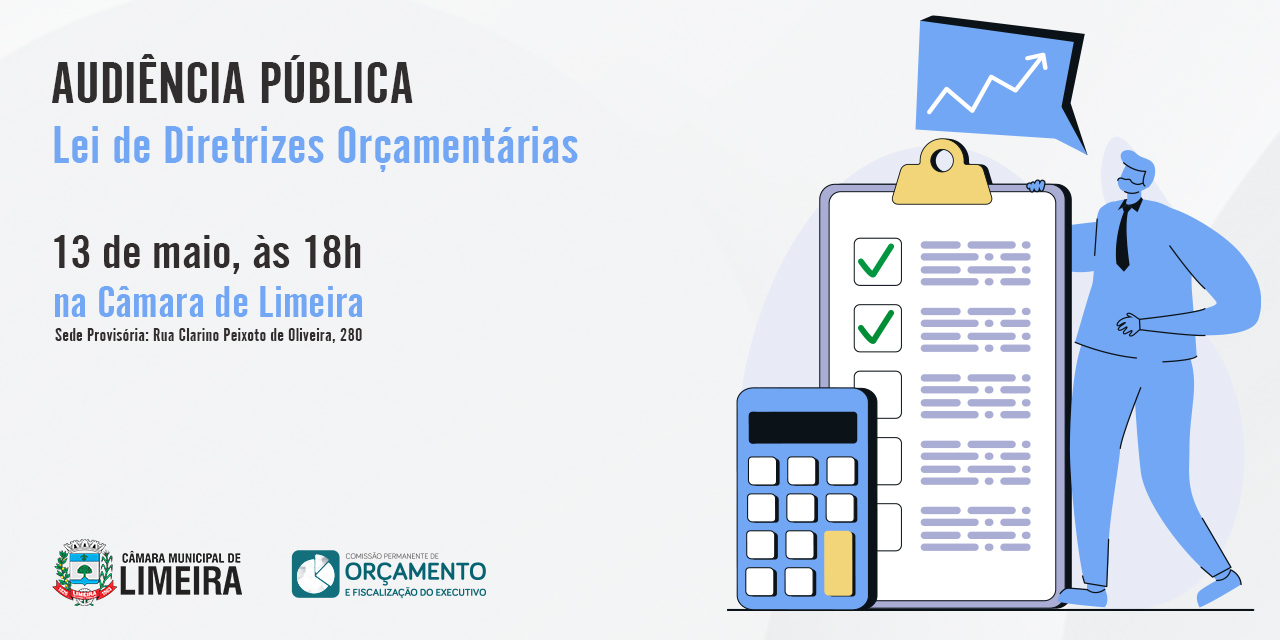 Câmara realiza audiência pública para discutir Lei de Diretrizes Orçamentárias 2026