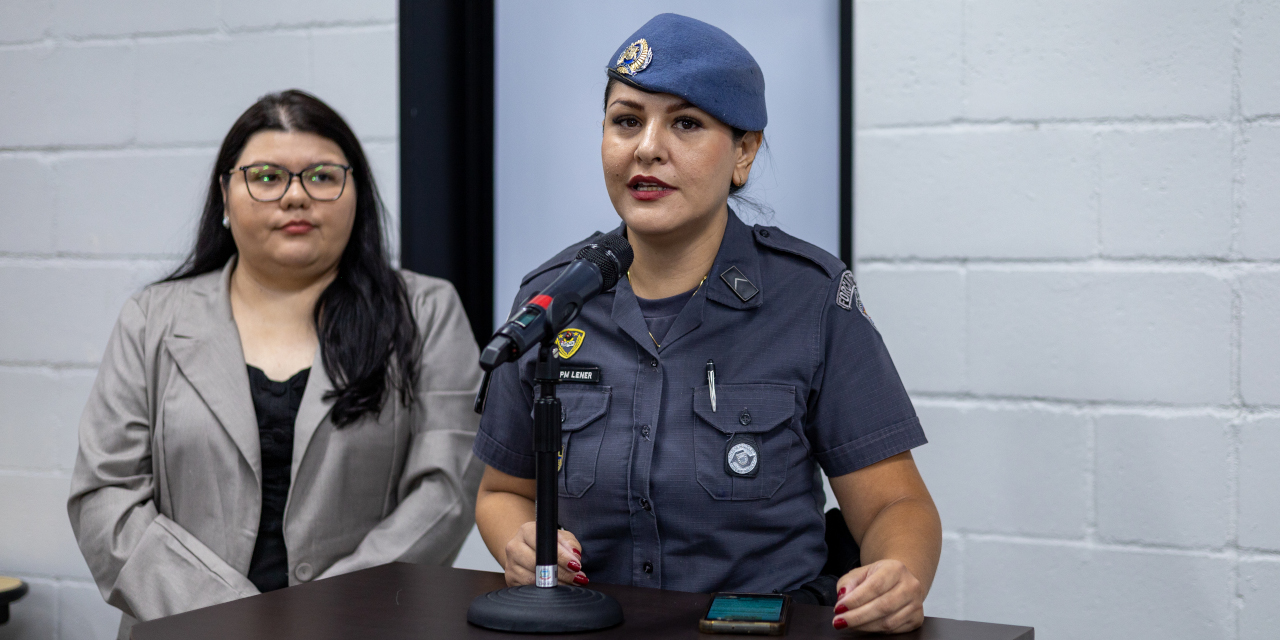 Soldado PM Lenner - homenagem pelo trabalho do Proerd durante a campanha Maio Laranja.