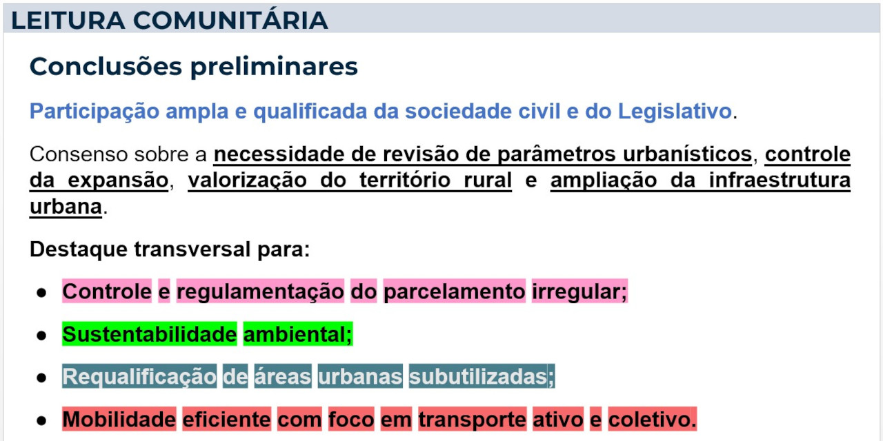 Conclusões Preliminares