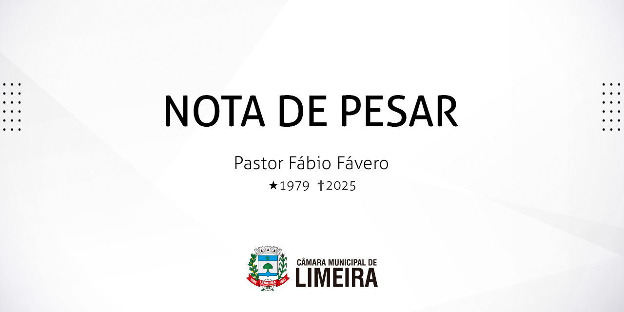 Nota de Pesar pelo falecimento do pastor Fábio Fávero