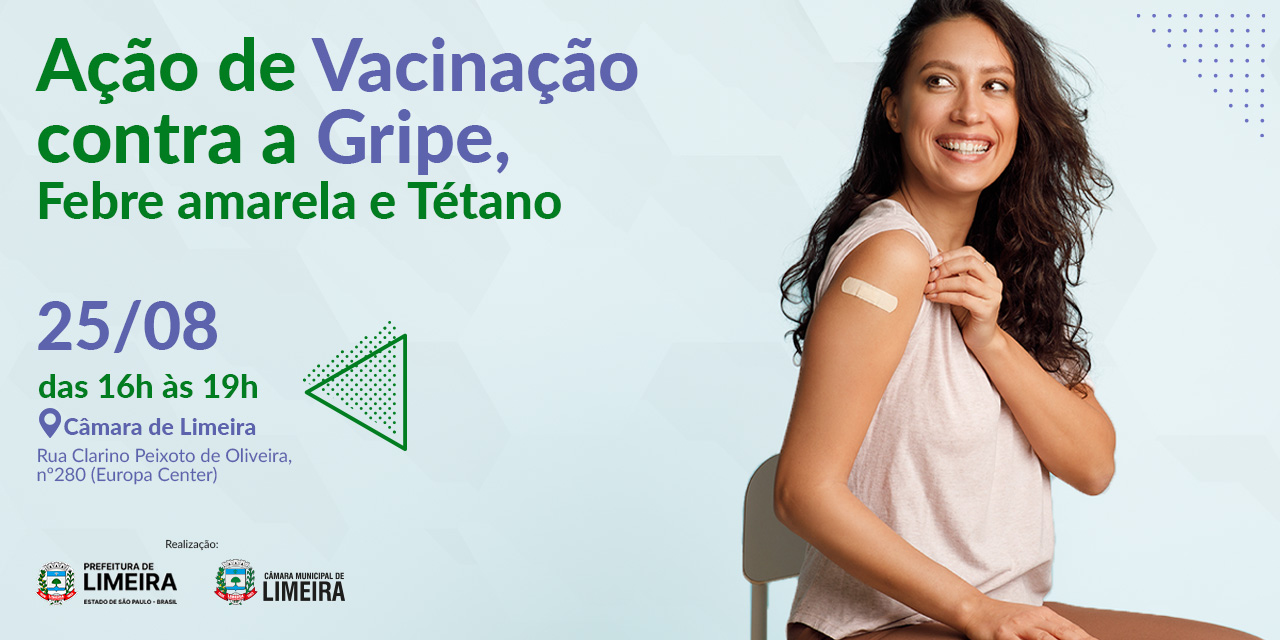 Vacinação contra gripe e febre amarela acontece na Câmara nesta segunda-feira, 25 de agosto
