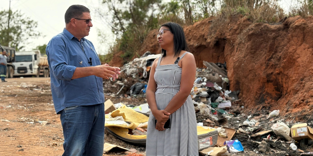 Helder do Táxi e Bruna Magalhaes vistoriam pontos de descarte irregular de lixo na zona rural