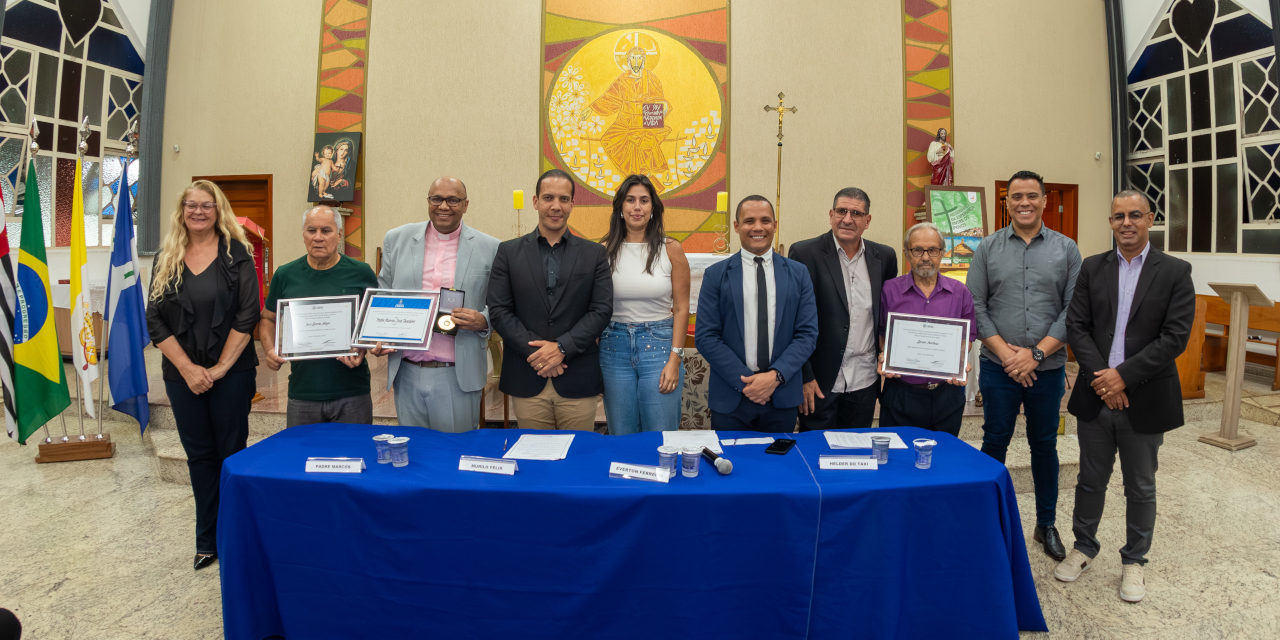 Padre Marcos José Theodoro, Lazaro Barbosa e José Laercio Alegre recebem homenagens