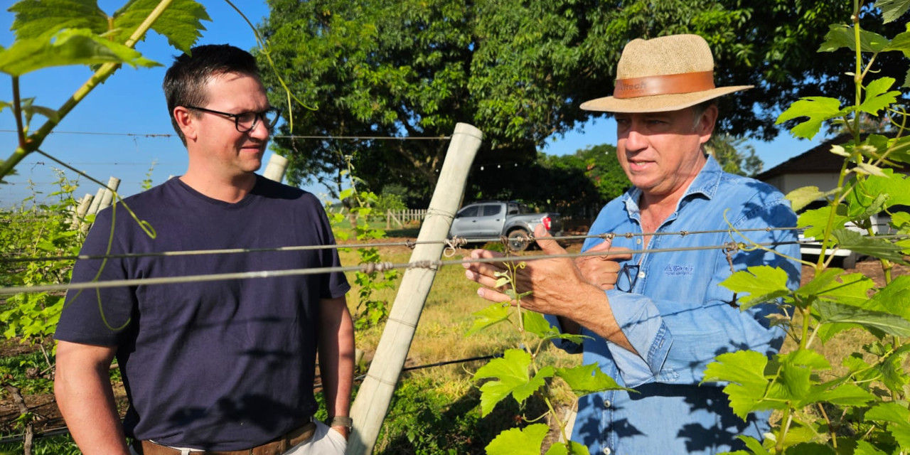 Felipe Penedo vistoria Centro Rural e conhece vinícola no bairro do Pinhal