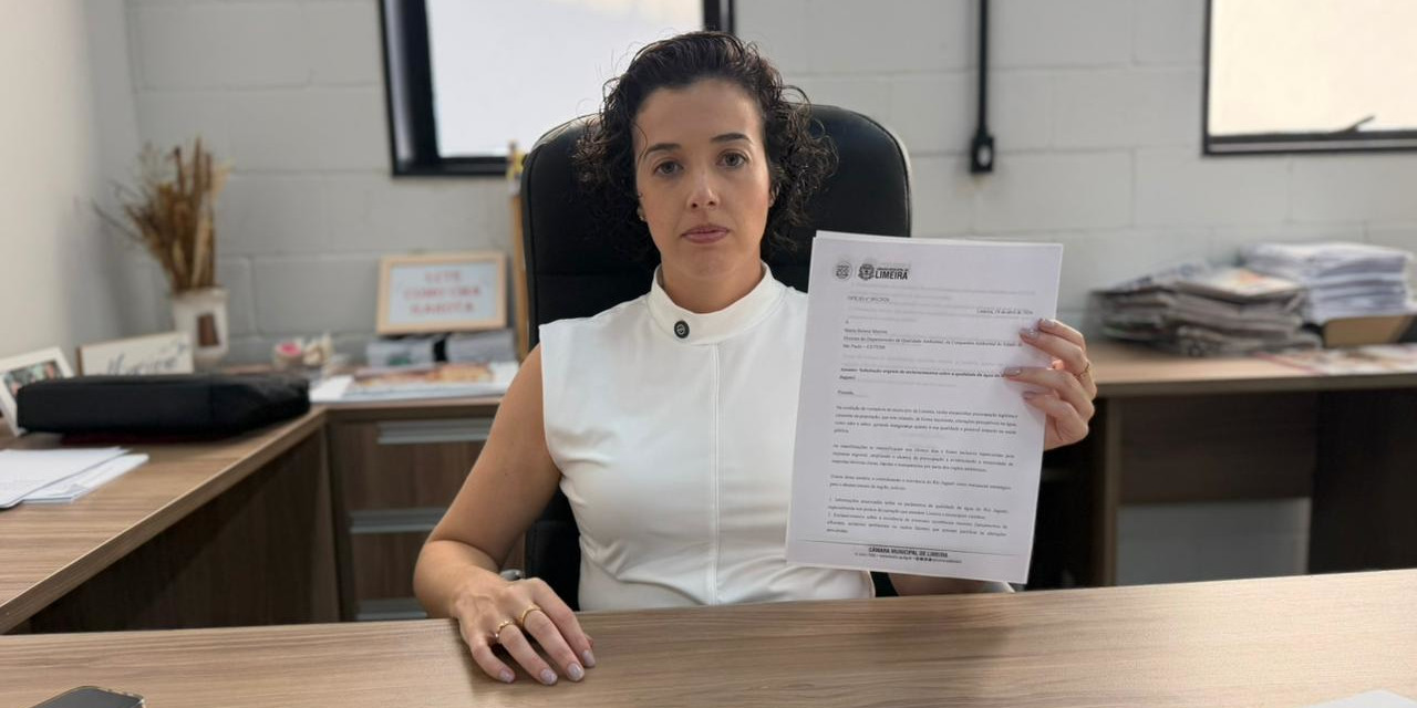 Mariana Calsa encaminha ofício à Cetesb e solicita informações sobre a qualidade da água do Rio Jaguari
