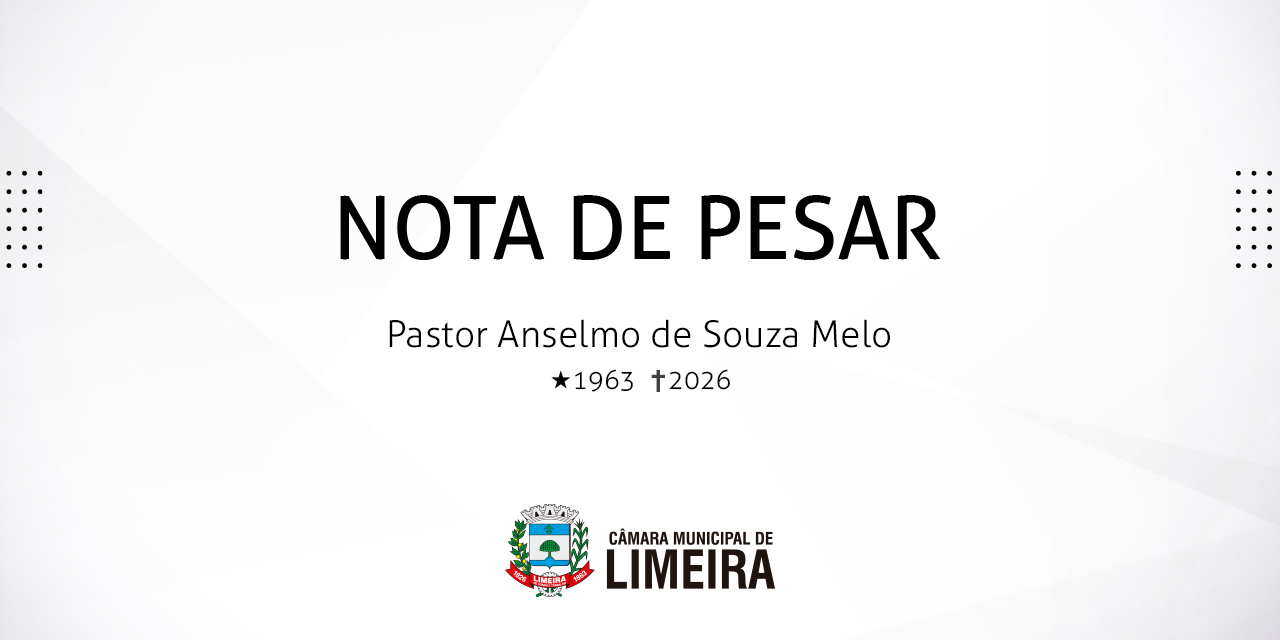 Nota de pesar pelo falecimento do pastor Anselmo Melo