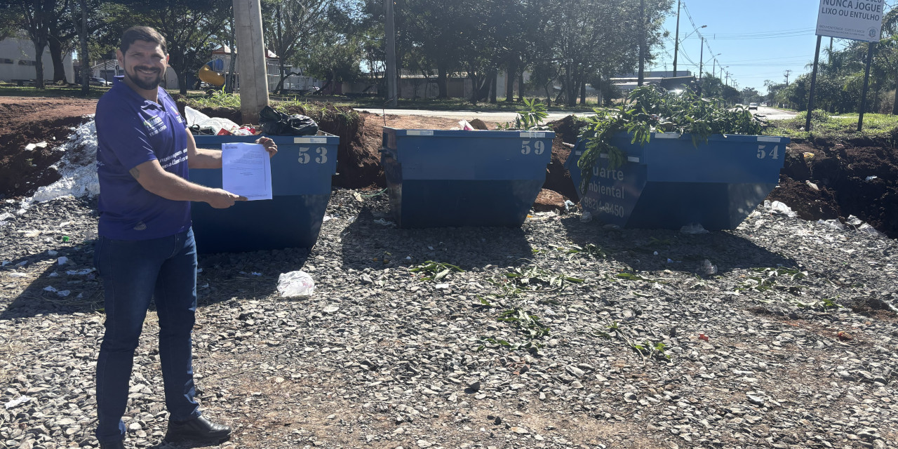 Prefeitura atende indicação do vereador Marcio do Estacionamento e instala caçambas de lixo na área rural