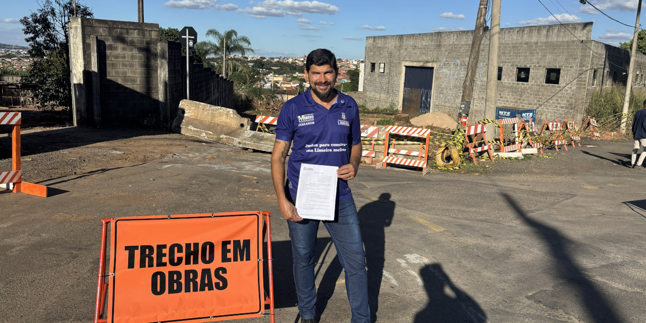 Marcio do Estacionamento acompanha início de obras de duplicação e pavimentação na rua Dr. William Silva